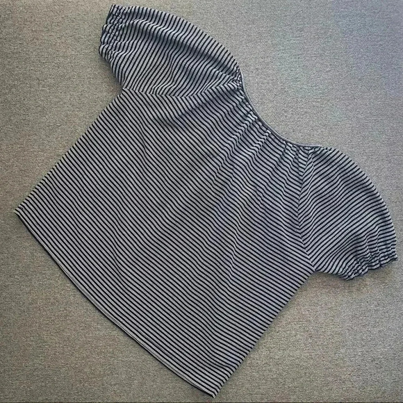 Madewell Texture & Thread Short Sleeve Peasant Blouse Top - Picture 5 of 7